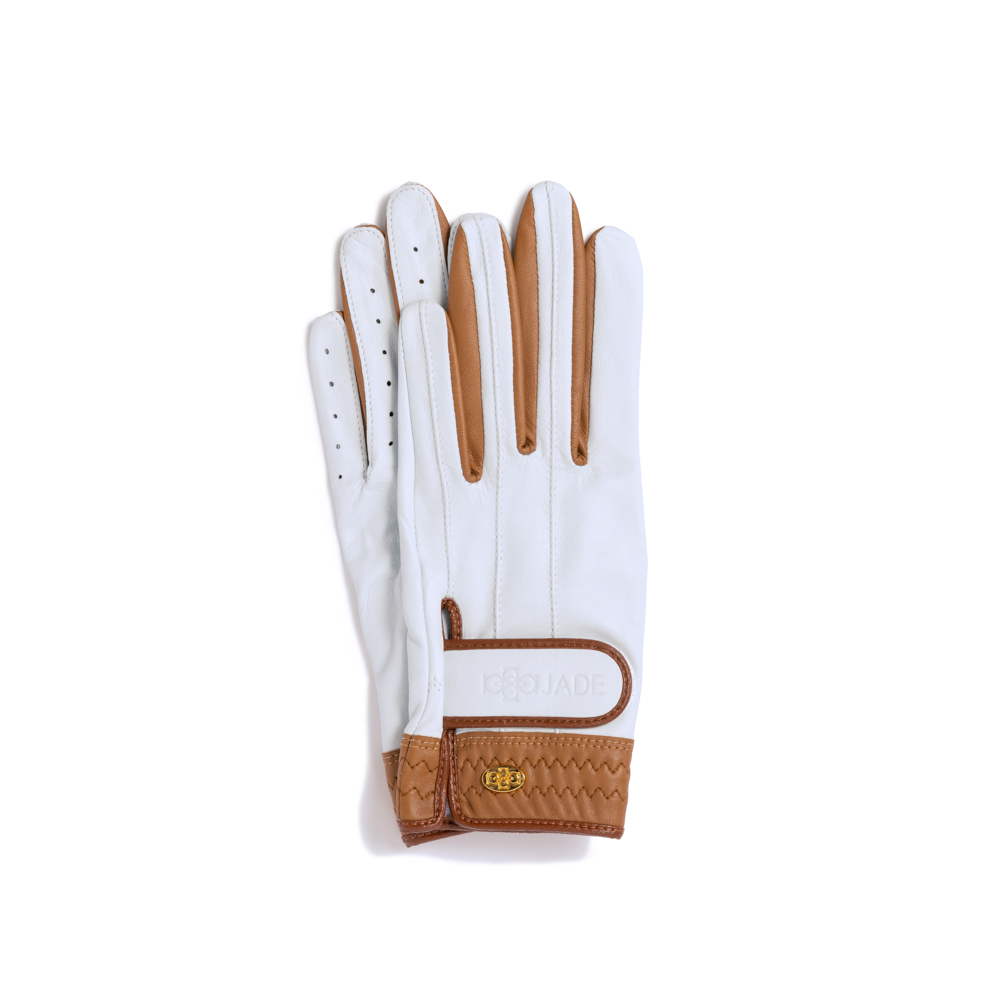 Elegant Golf Glove【両手】white-brandy
