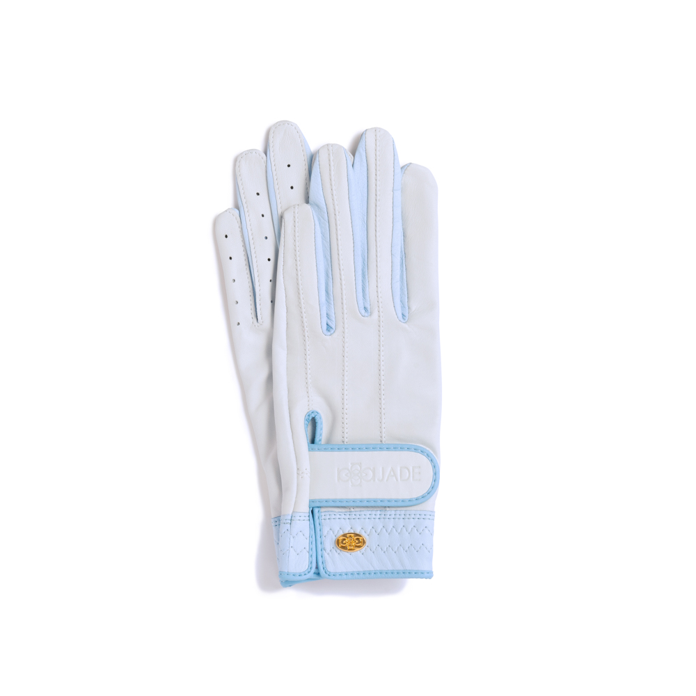 Elegant Golf Glove【両手】white-celeste