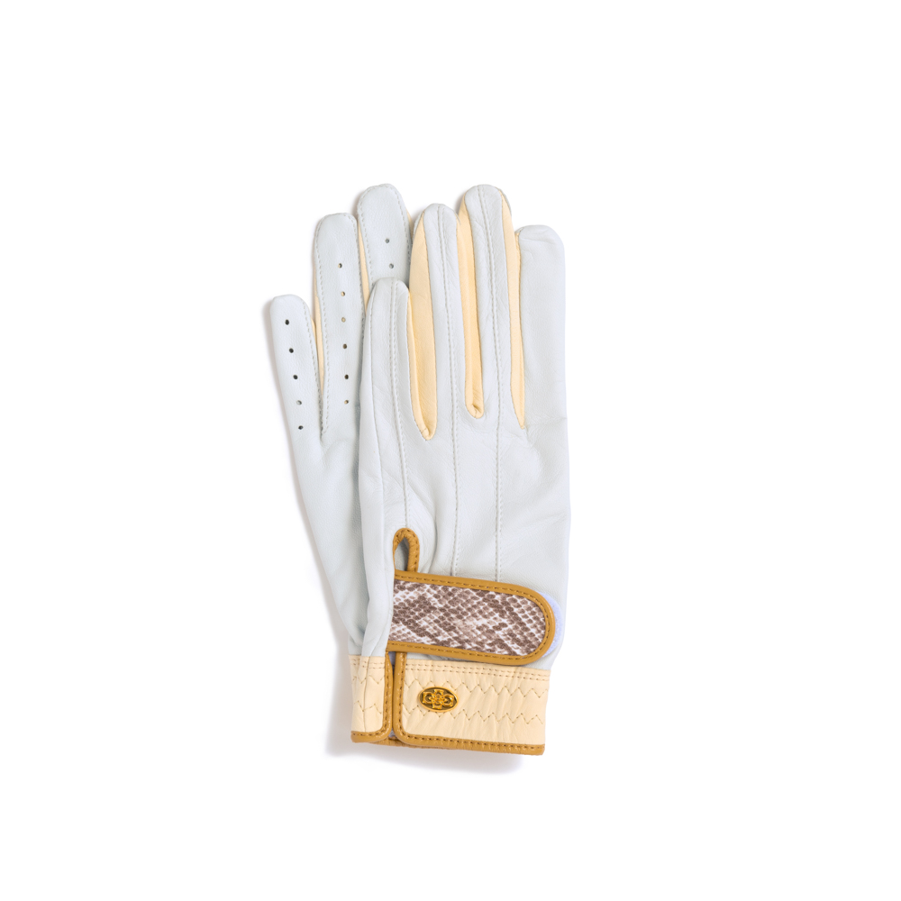 Elegant Golf Glove【両手】white-ivory-python