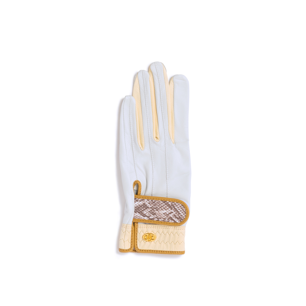 Elegant Golf Glove【左手】 white-ivory-python