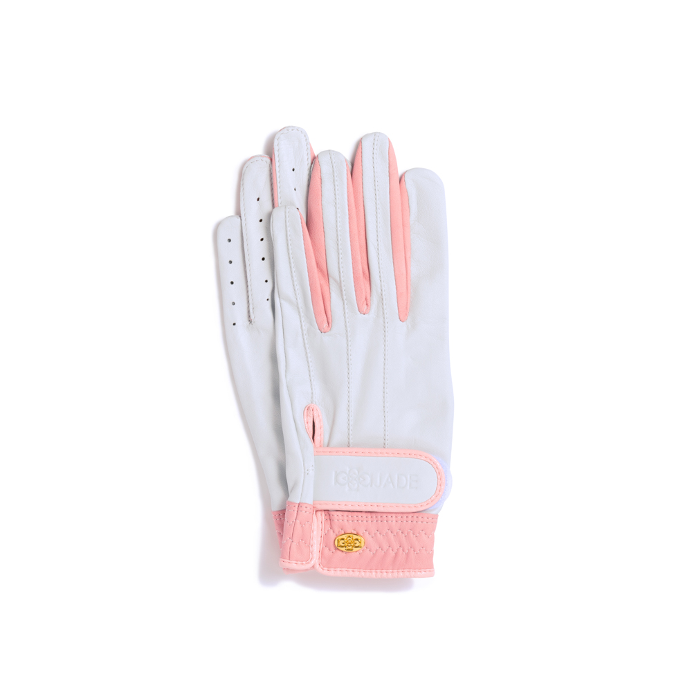 Elegant Golf Glove【両手】white-pink