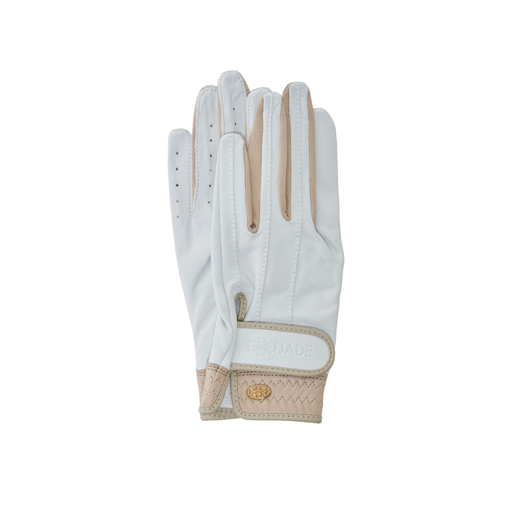Elegant Golf Glove【両手】white-taupe